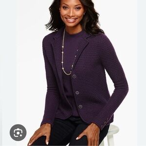 Women's Purple Knit Sweater Blazer—Talbots